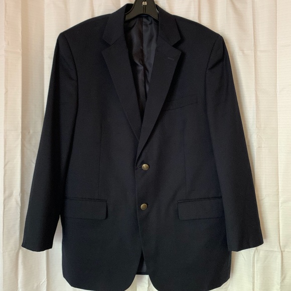 PBM Black Wool 2 Button Sport Coat Blazer, Size 42R - Picture 1 of 10